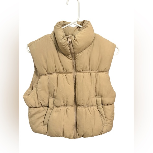 Love Tree Jackets & Blazers - Love Tree Beige/Tan Quilted Puffer Vest
